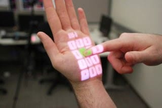OmniTouch, a Keyboard in the Palm of Your Hand