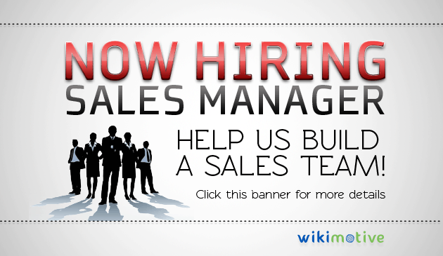 Wikimotive Job Opening: Sales Manager