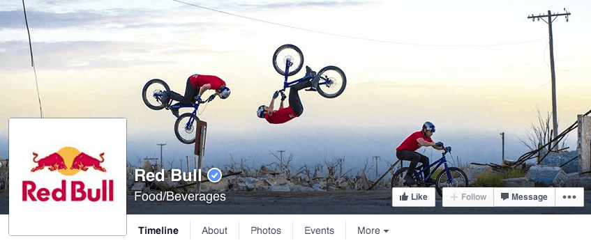 Red Bull's Facebook Page