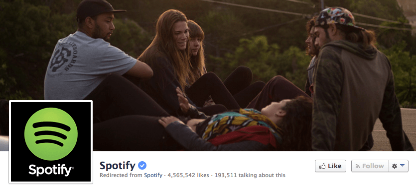 Spotify's Facebook Page