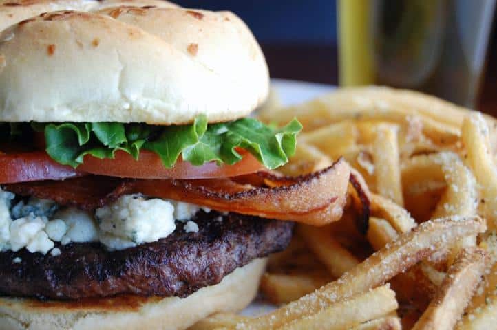 Bacon Bleu Burger with Parmesan Fries