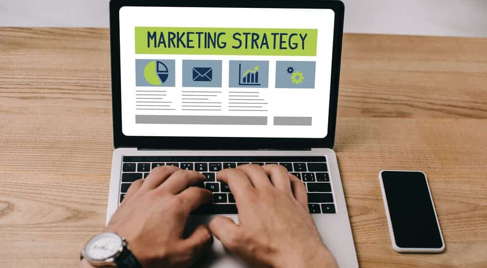 Marketing Strategy on a laptop