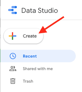 Google Data Studio Create Button