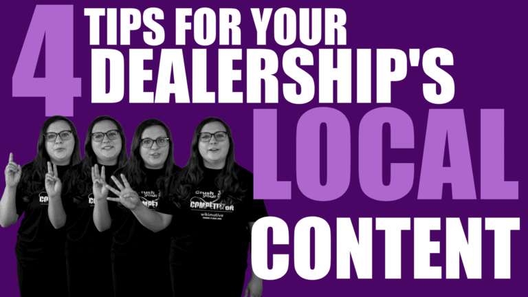This week on 'Just the Tip', Kelsea from Wikimotive presents 4 Tips for Your Dealership's Local Content