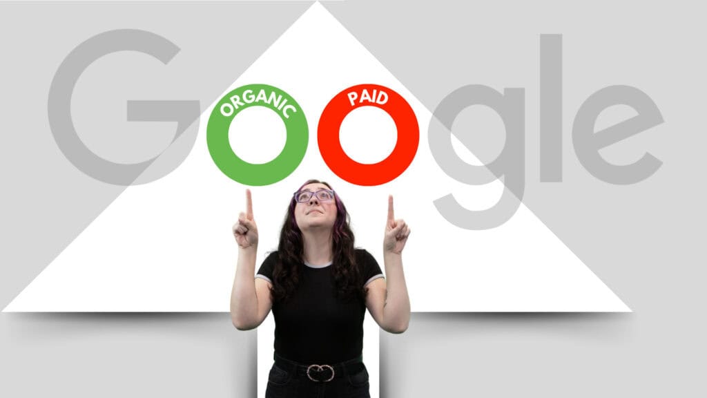 Automotive SEO professional pointing to the word "Google"