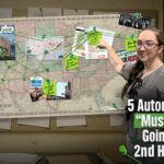 Automotive SEO professional pointing at a research board