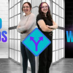 Automotive SEO professionals standing back to back while comparing 600 and 1200 word content